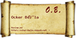 Ocker Béla névjegykártya